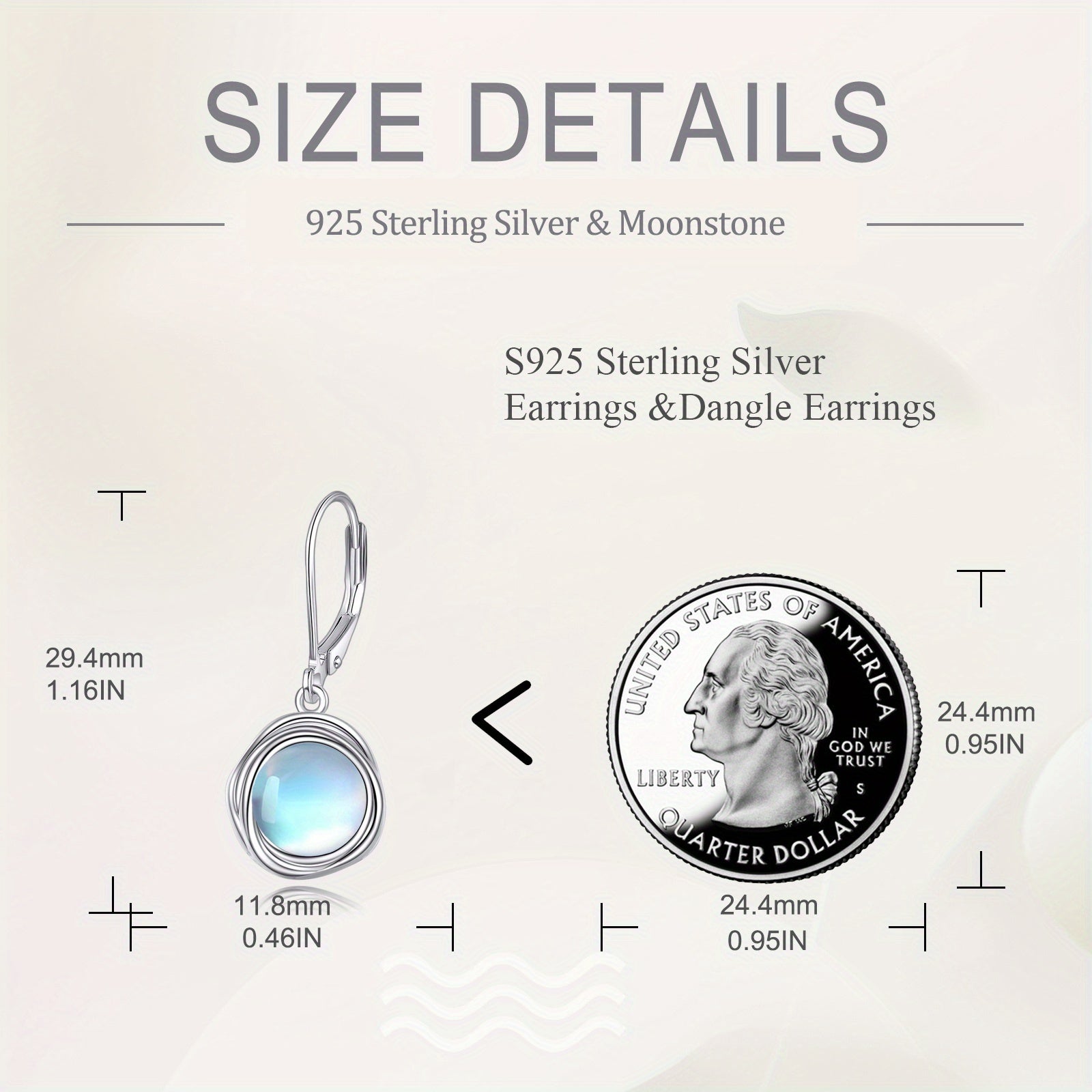 Synthetic Moonstone Earrings Dangle for Women 925 Sterling Silvery Leverback Earrings for Women Synthetic Moonstone Jewelry