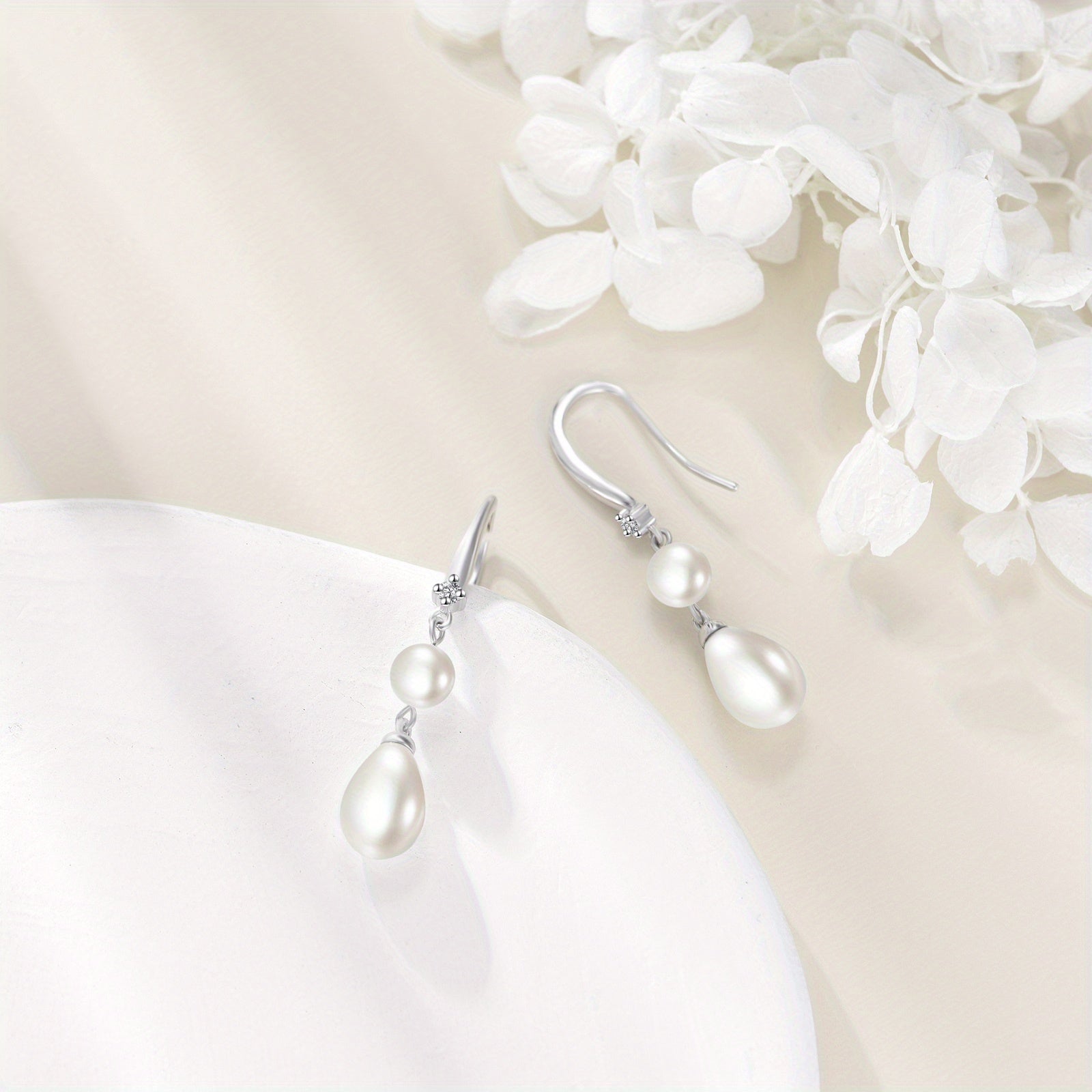 Shell Pearl Earrings for Women 925 Sterling Silver Vintage Dangle Earrings Shell Pearl Jewelry Mother'S Day