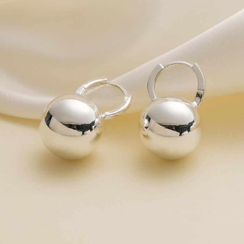 Ascona Golden Silvery Hoop Earrings Golden Ball Drop Dangle Earrings for Women Hypoallergenic Lightweight Earrings