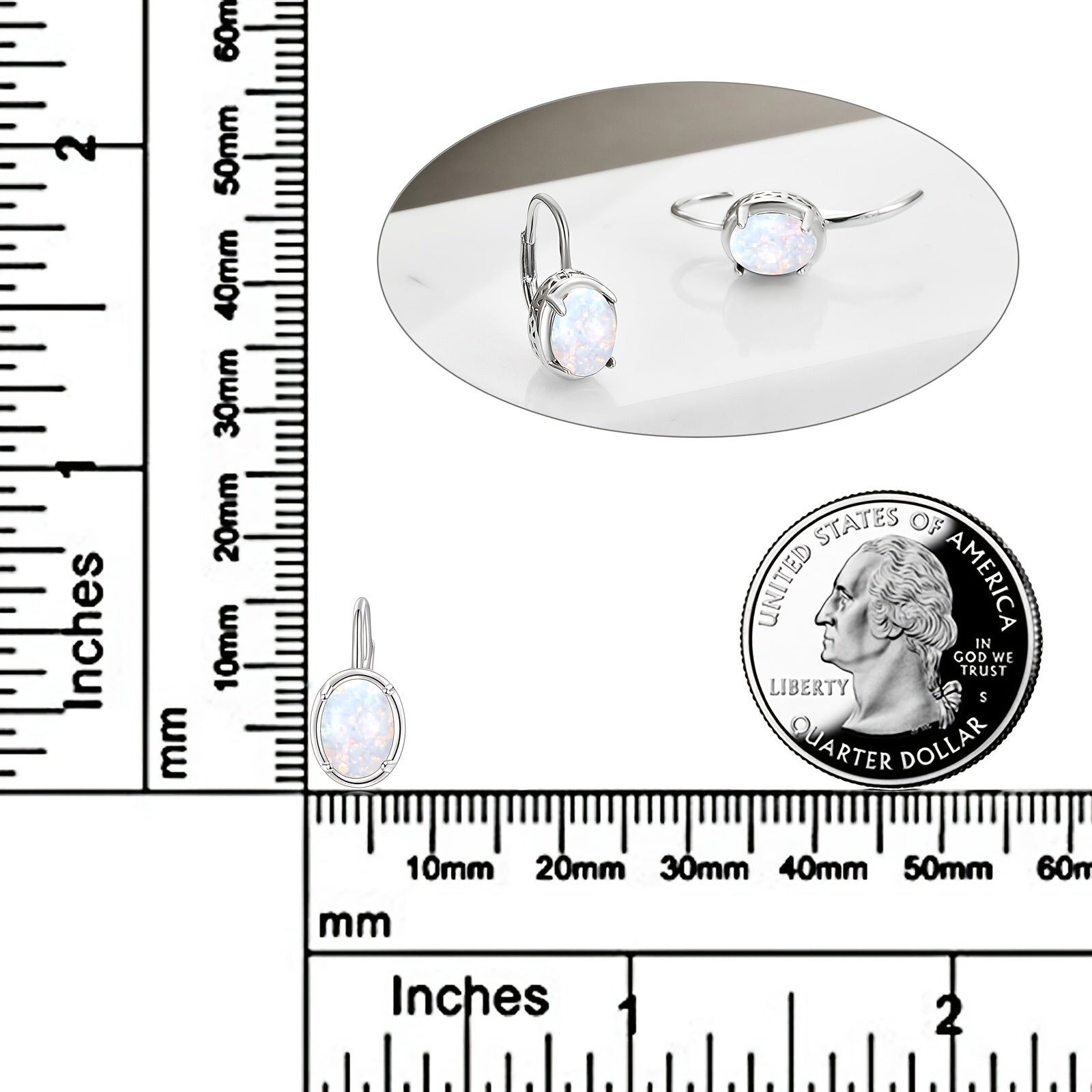 YFN 925 Sterling Silvery Opal Earrings for Women