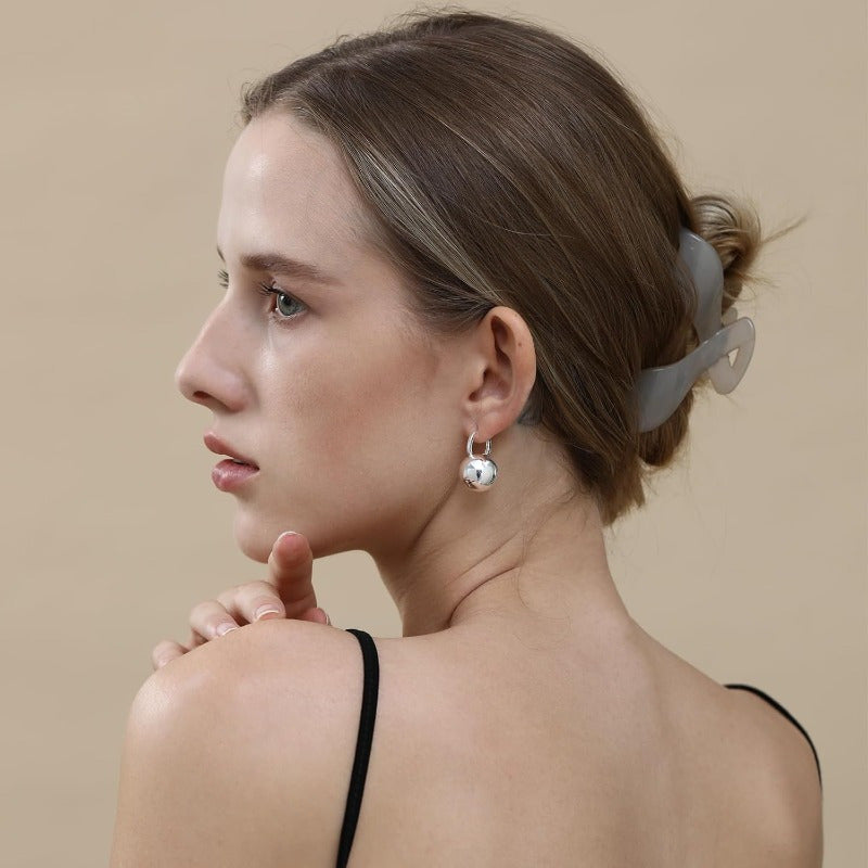 Ascona Golden Silvery Hoop Earrings Golden Ball Drop Dangle Earrings for Women Hypoallergenic Lightweight Earrings