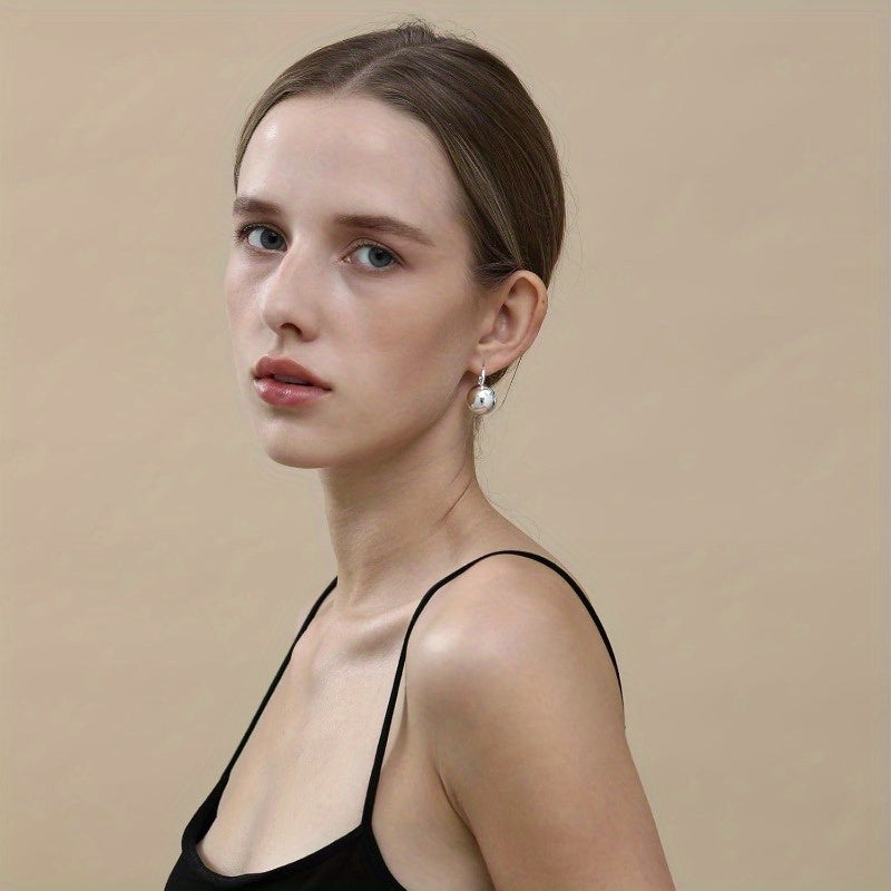 Ascona Golden Silvery Hoop Earrings Golden Ball Drop Dangle Earrings for Women Hypoallergenic Lightweight Earrings