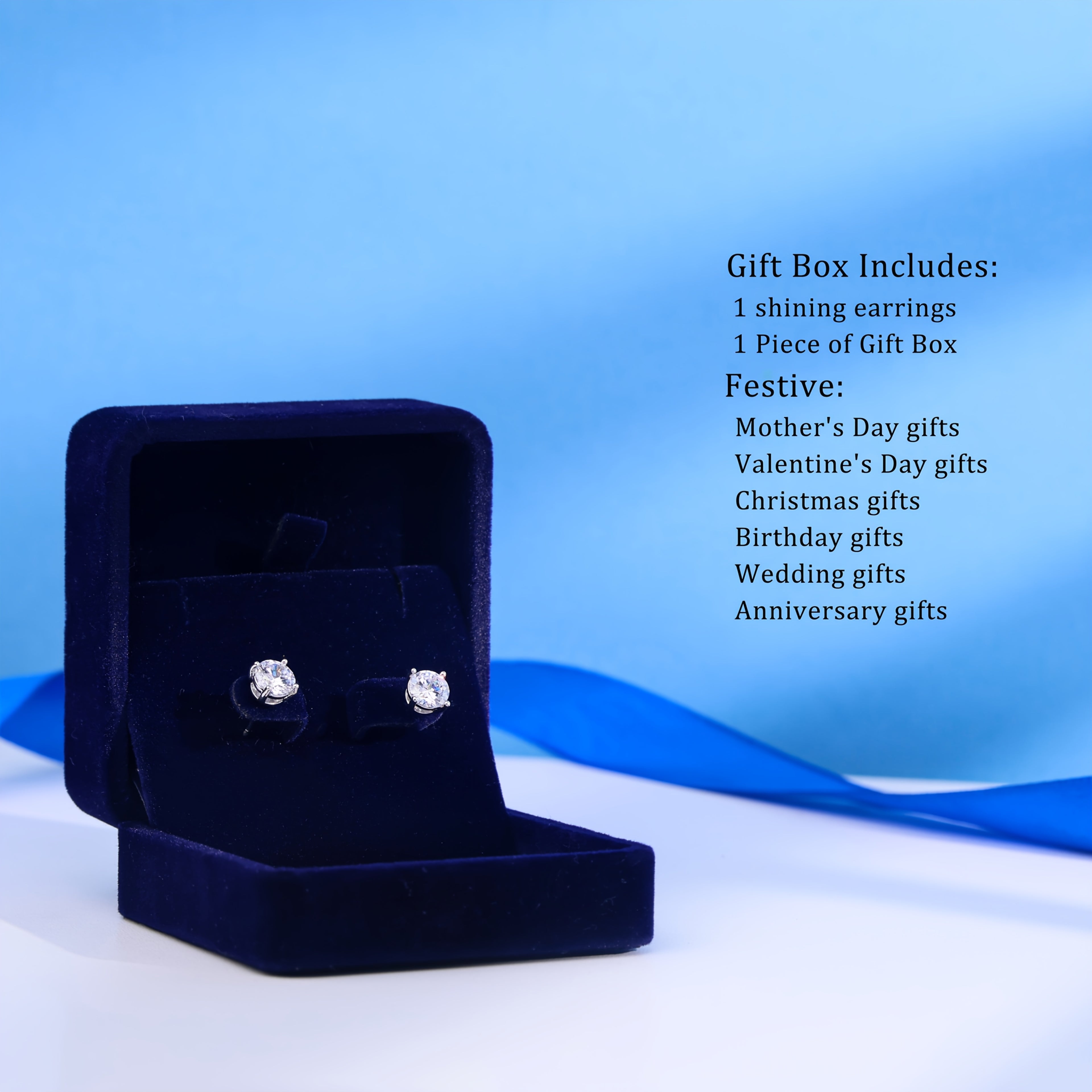 925 Silver Synthetic Moissanite Stud Earrings, 8mm, D Color VVS1, Earrings for Men Women, Stud Flat Back Earrings for Women Color Brilliant Round Cut Lab Created Diamond Earrings | Jewelry Gift