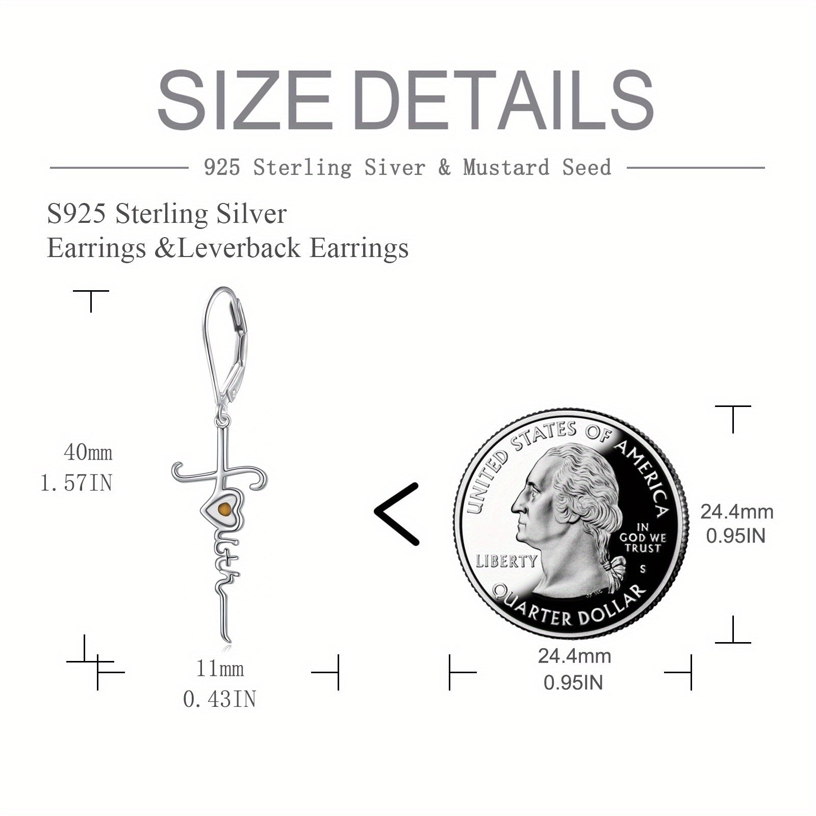 Cross Earrings for Women 925 Sterling Silver Mustard Seed Earrings for Women Hope Jewelry