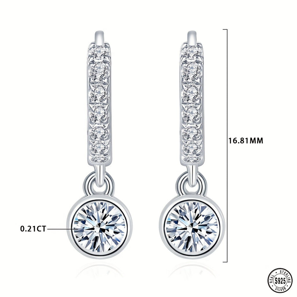 Simple Small Bubble 3.5mm Round Moissanite 925 Sterling Silver Earrings, Not Prone To Allergies, The First Choice For Gifts