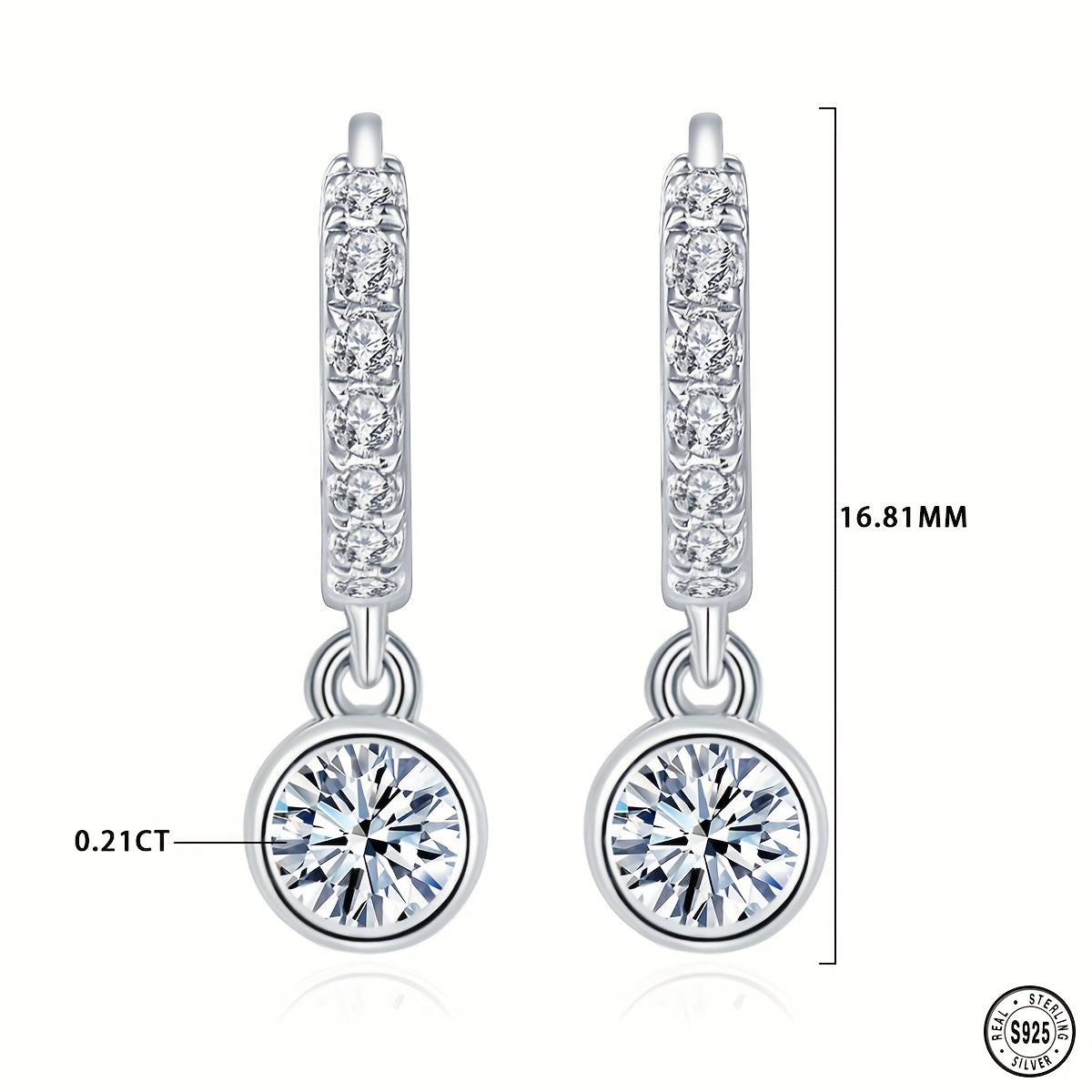 Simple Small Bubble 3.5mm Round Moissanite 925 Sterling Silver Earrings, Not Prone To Allergies, The First Choice For Gifts