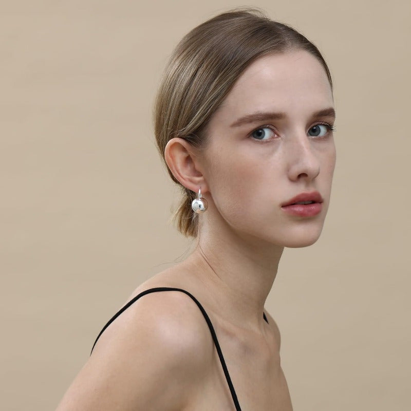 Ascona Golden Silvery Hoop Earrings Golden Ball Drop Dangle Earrings for Women Hypoallergenic Lightweight Earrings