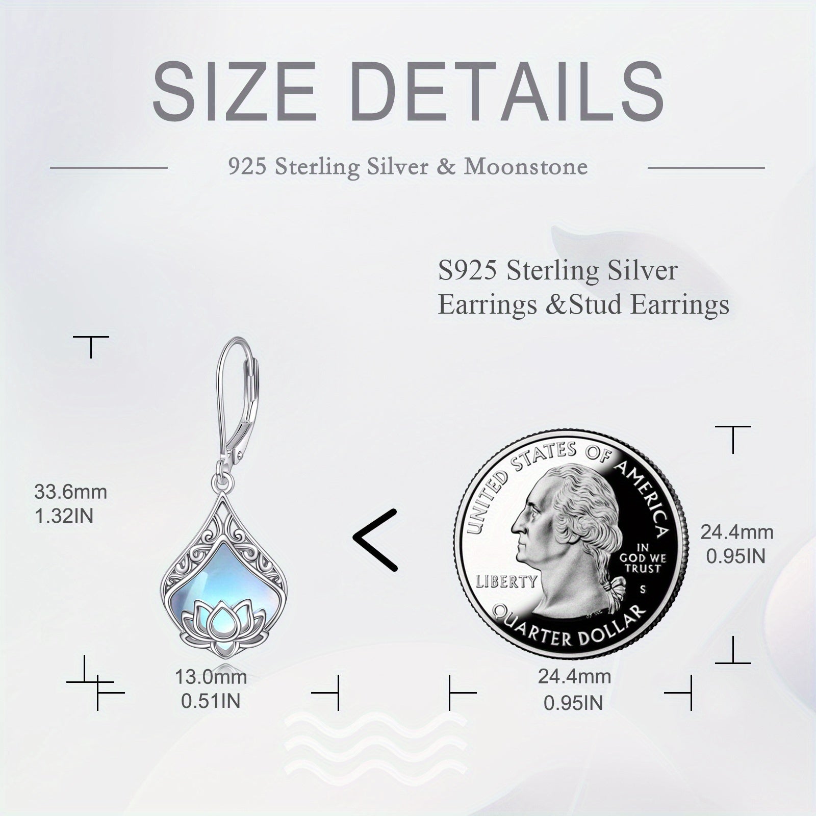 for Lotus Flower Earrings 925 Sterling Silvery Teardrop Synthetic Moonstone Dangle Earrings for Women for Lotus Jewelry Birthday