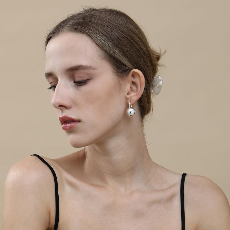Ascona Golden Silvery Hoop Earrings Golden Ball Drop Dangle Earrings for Women Hypoallergenic Lightweight Earrings